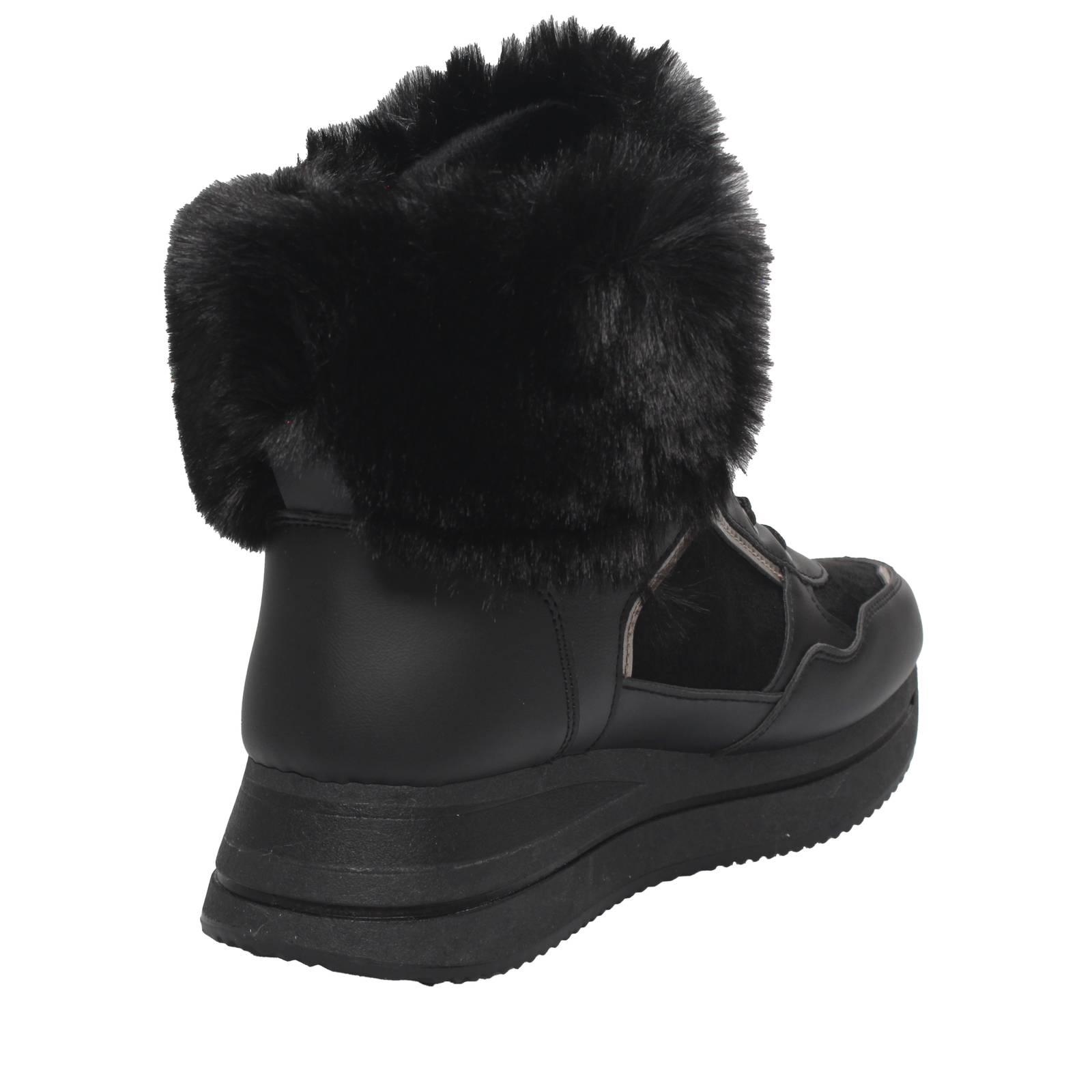 LAURA BIAGIOTTI Sneakers alte in tessuto Donna nero Foto 4
