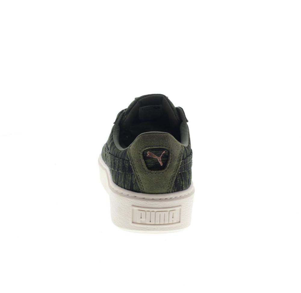 puma basket platform khaki