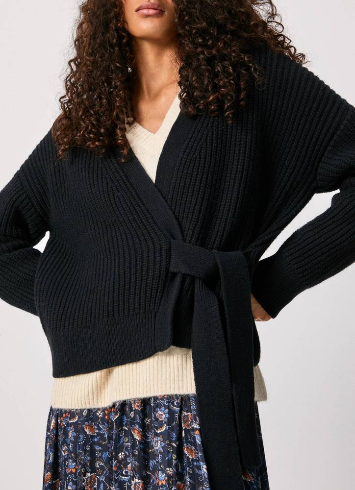 PEPE JEANS Gabrielle - Cardigan in Maglia nero Pullover e Cardigan Donna  PL701771