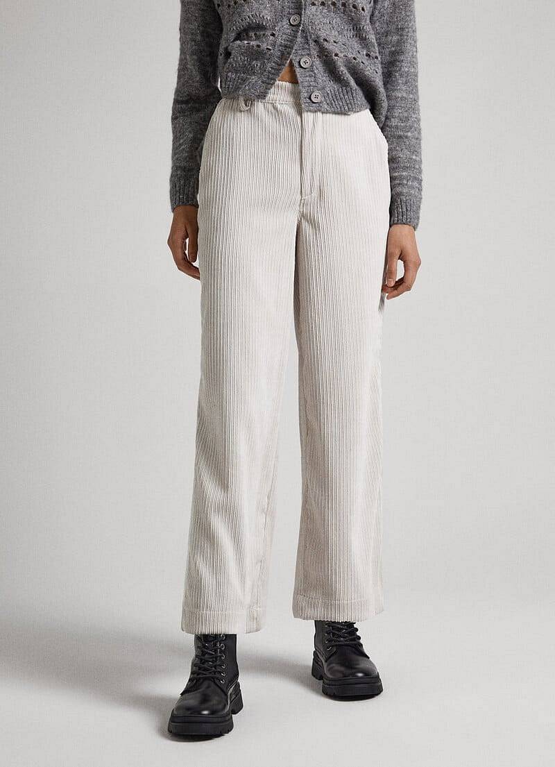 PEPE JEANS Rihanna Pants - Pantalon droit en velours Femme blanc Photo 2