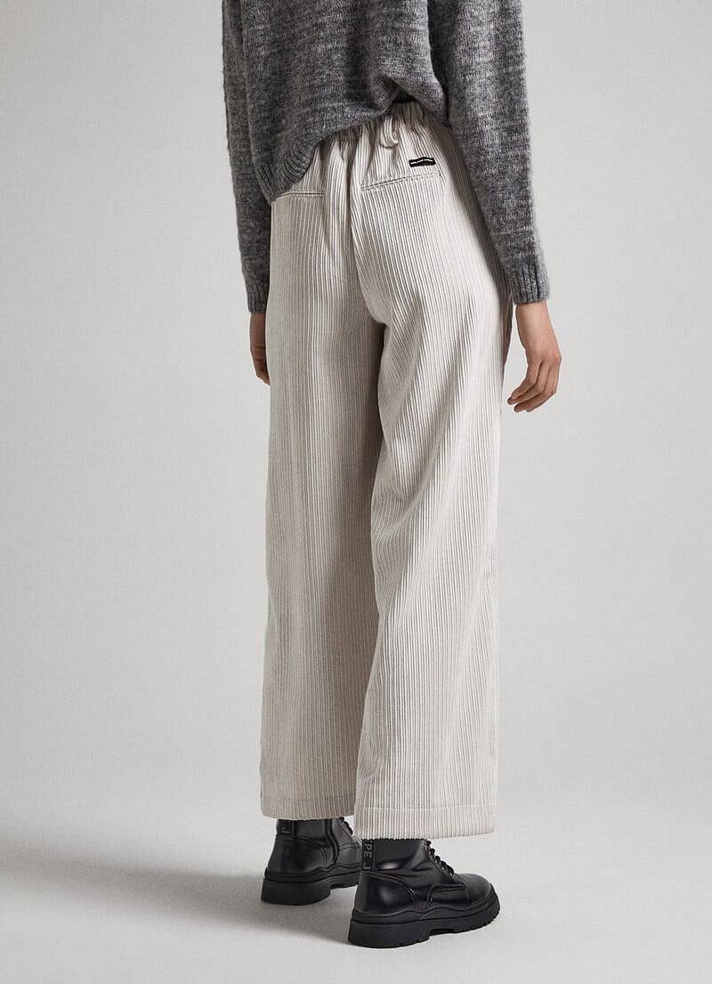 PEPE JEANS Rihanna Pants - Pantalon droit en velours Femme blanc Photo 3