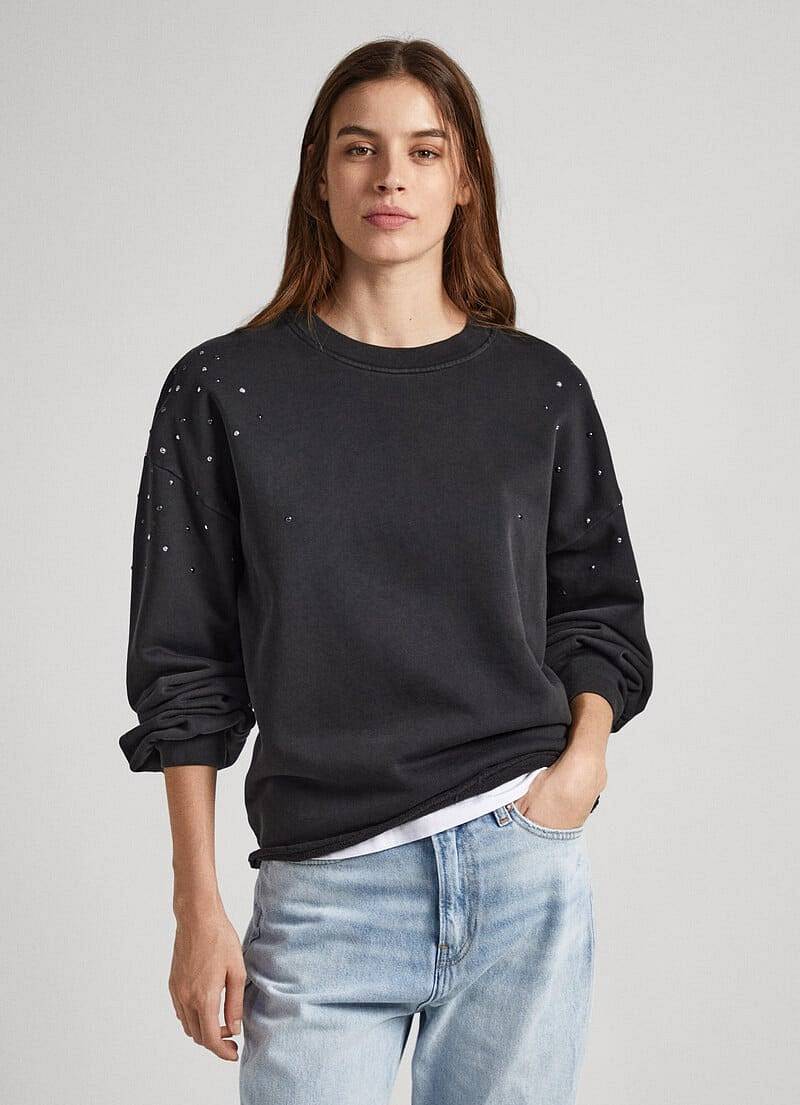 PEPE JEANS Caroline Sweats - Sweat avec perles Femme noir Photo 2