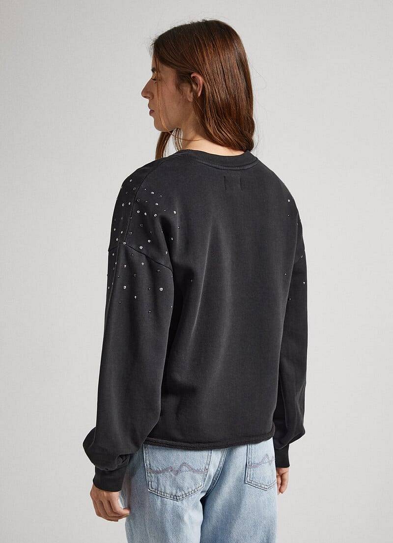 PEPE JEANS Caroline Sweats - Sweat avec perles Femme noir Photo 3