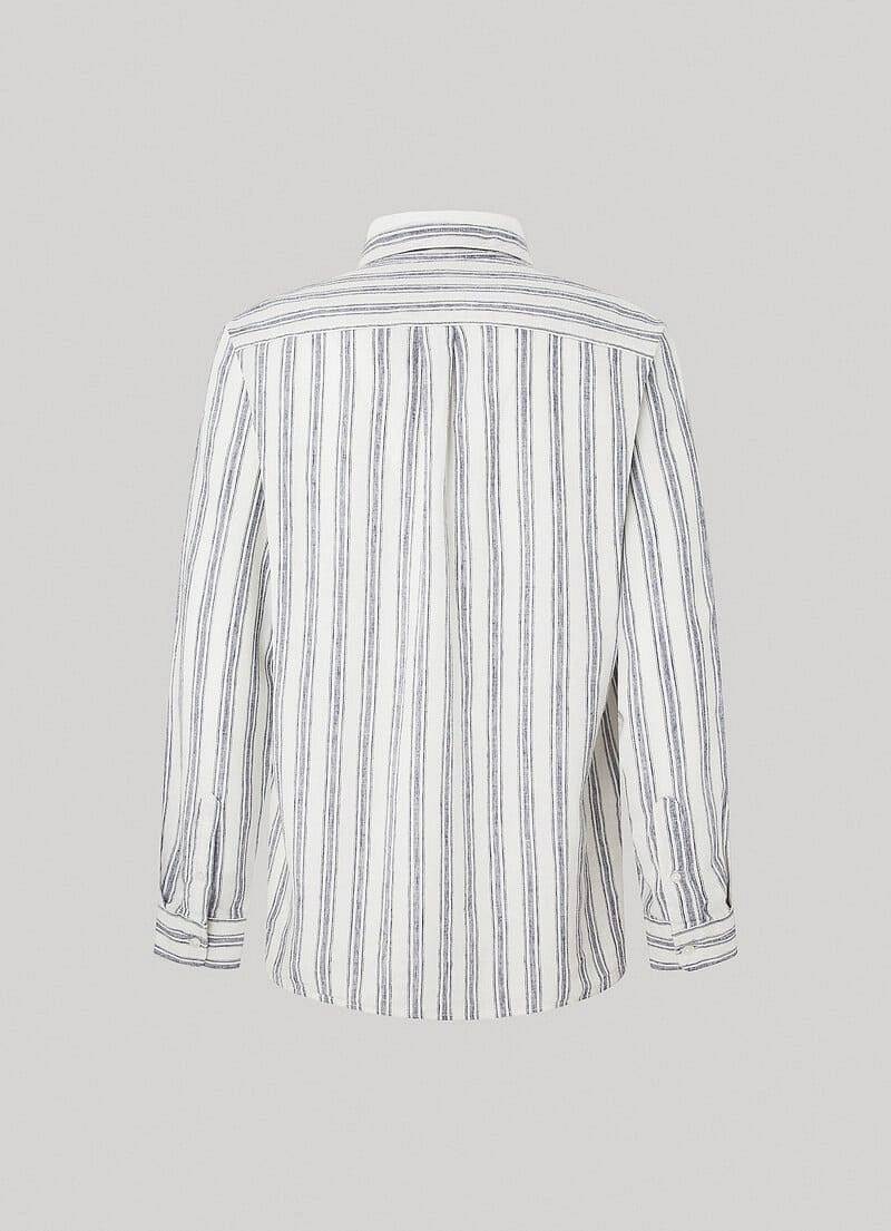 PEPE JEANS Camicia lino righe PRIXTON Uomo bianco Foto 2