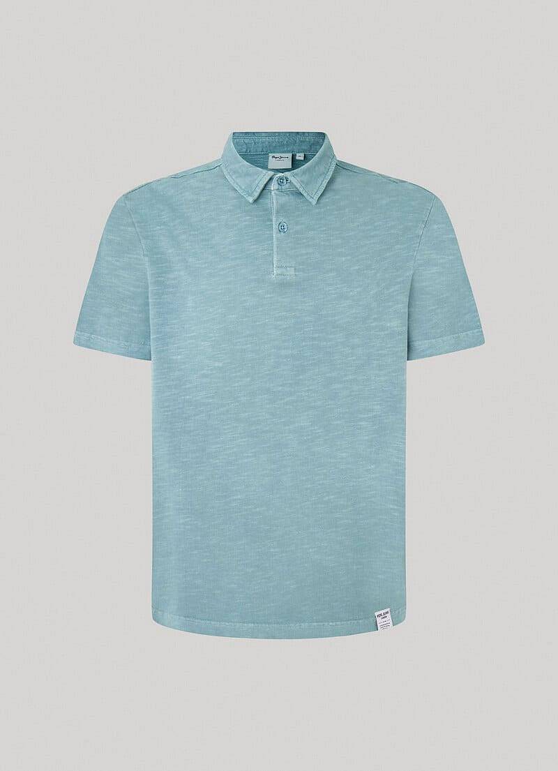PEPE JEANS Hazzel Flamed Short-Sleeve Polo Shirt  Man blue