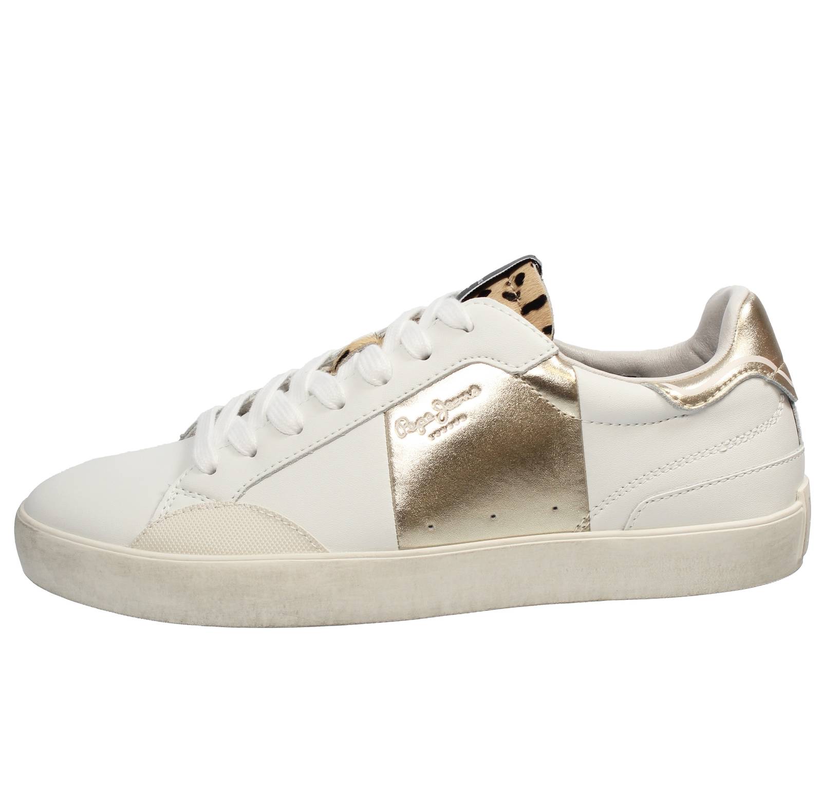 PEPE JEANS Lane Fun - Sneakers basses en cuir Femme blanc Photo 3