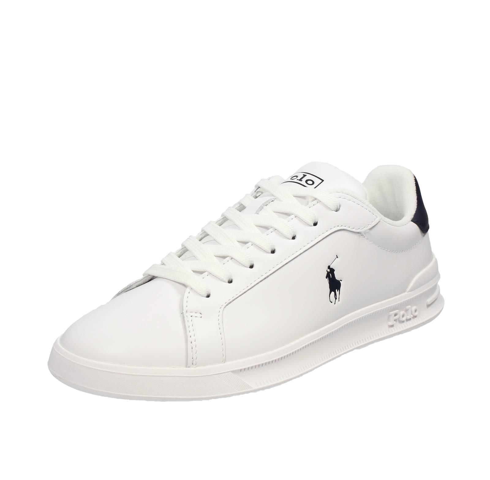 Ralph Lauren Heritage Court - Sneakers Basse In Pelle Bianco - Uomo Scarpe - Zdjęcie 4 z 4