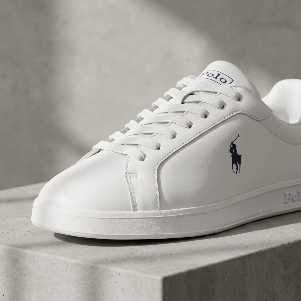 RALPH LAUREN Heritage Court - Low-Top Leather Sneakers Man white Photo 5
