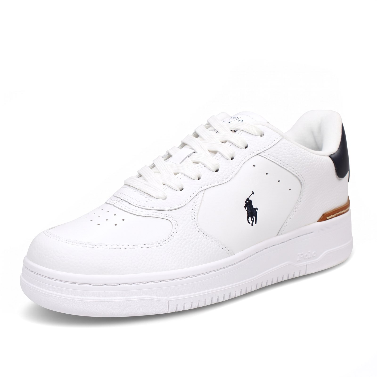 RALPH LAUREN Master Court - Sneakers montantes en cuir Homme blanc
