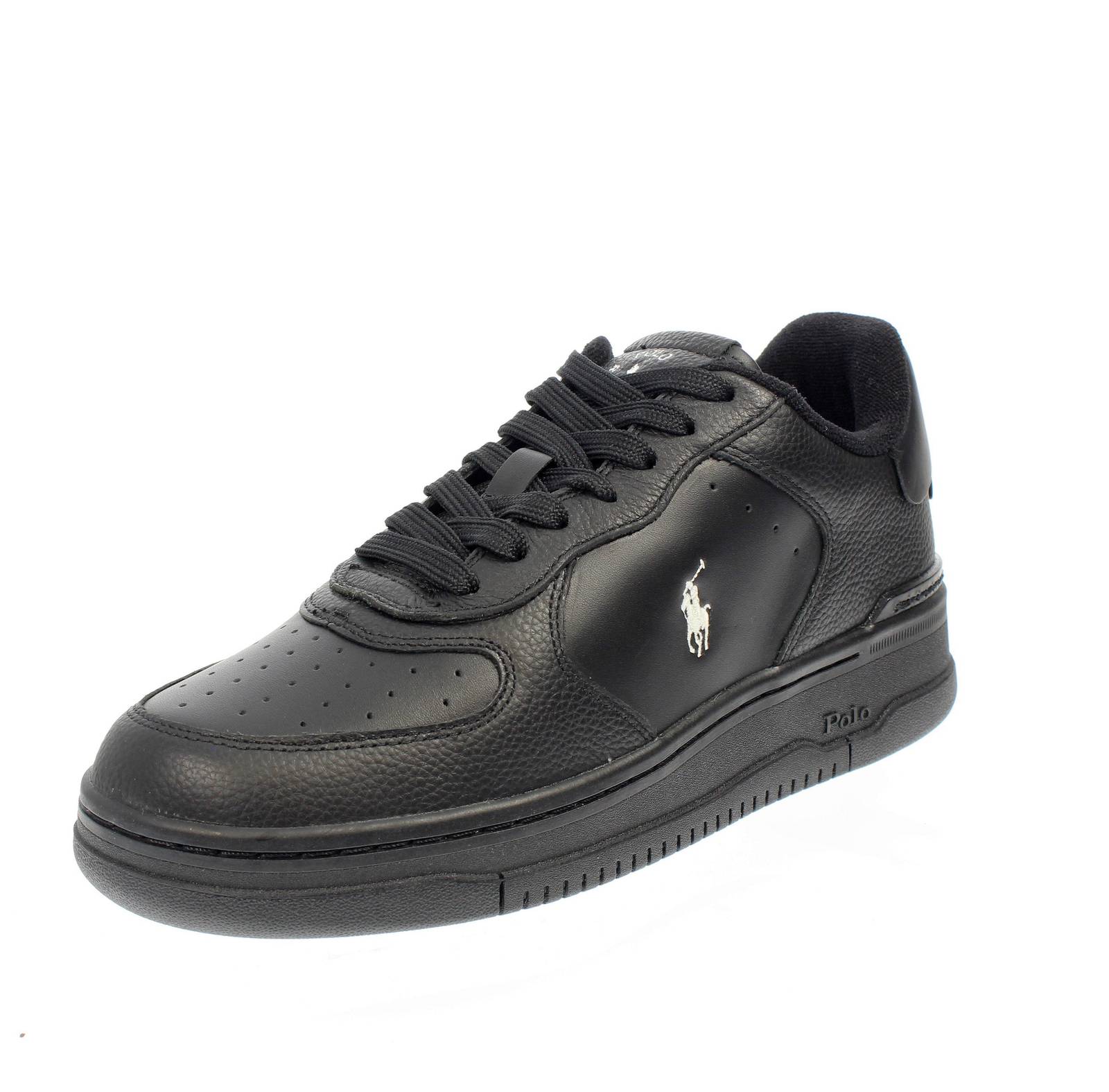 RALPH LAUREN Master Court - Sneakers montantes en cuir Homme noir