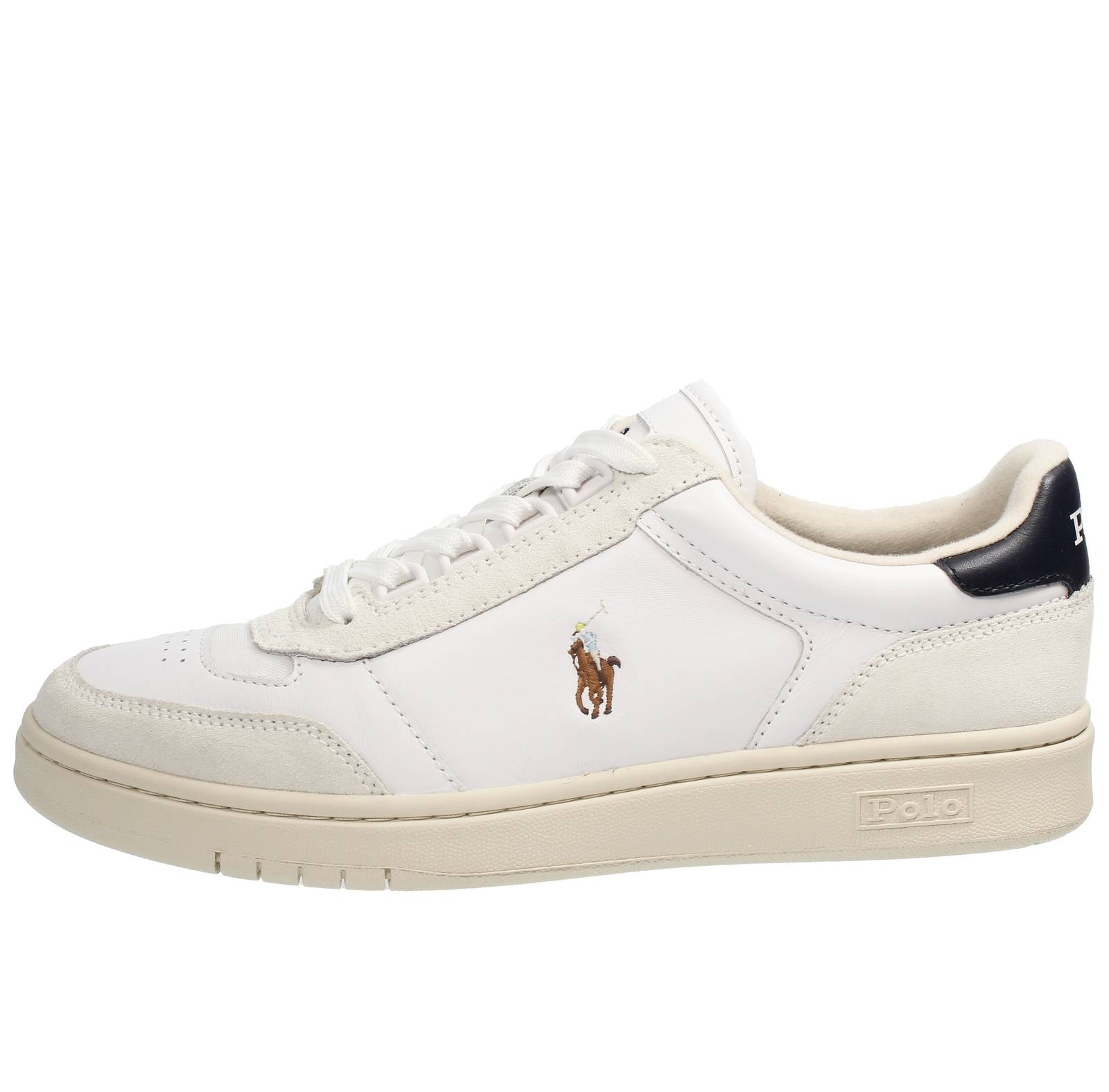 RALPH LAUREN Polo Court - Sneakers basse in Pelle Uomo bianco Foto 3