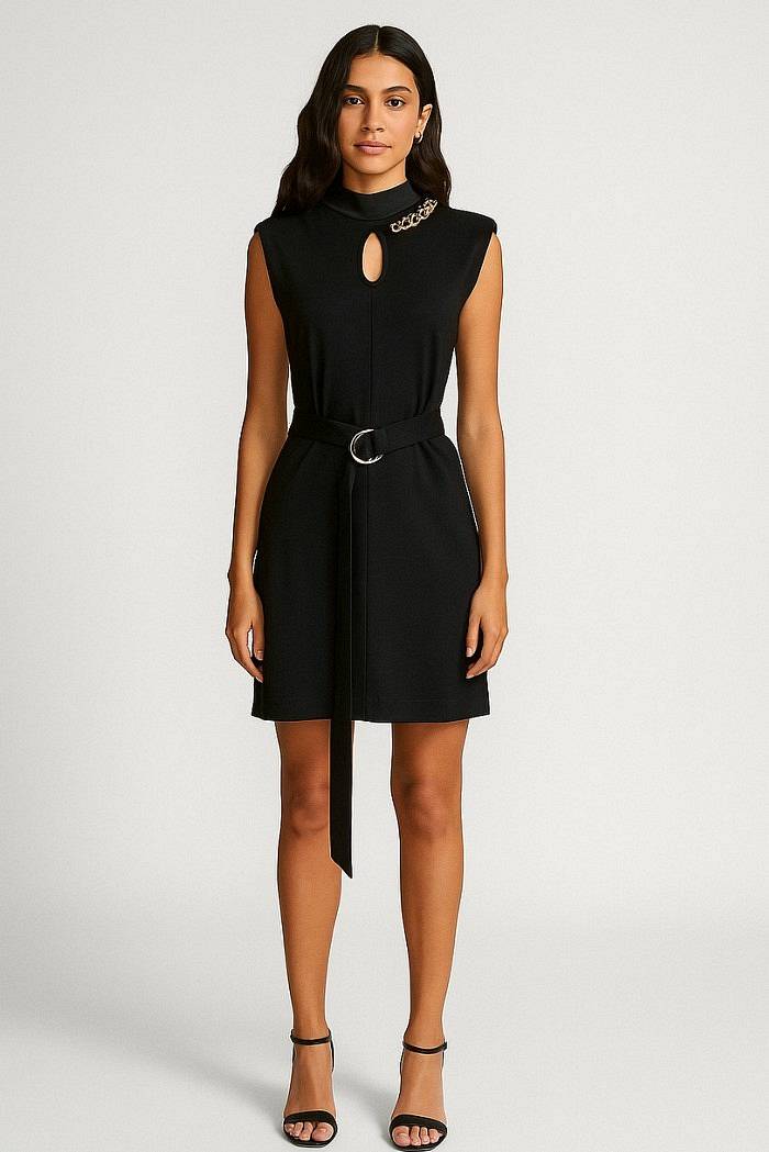 BLASH Robe en maille milanaise Femme noir
