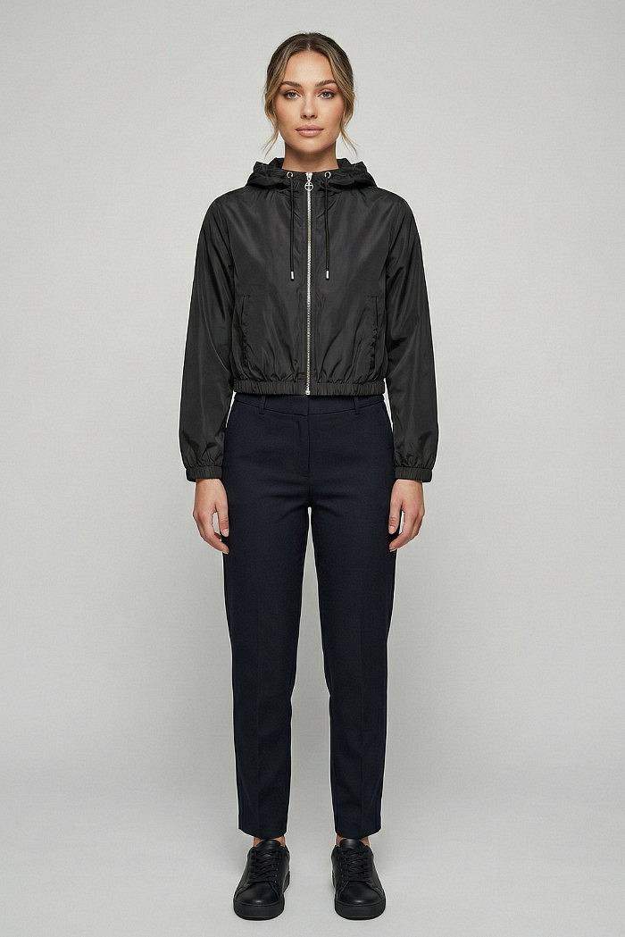BLASH veste courte en taffetas avec capuchon Femme noir Photo 3