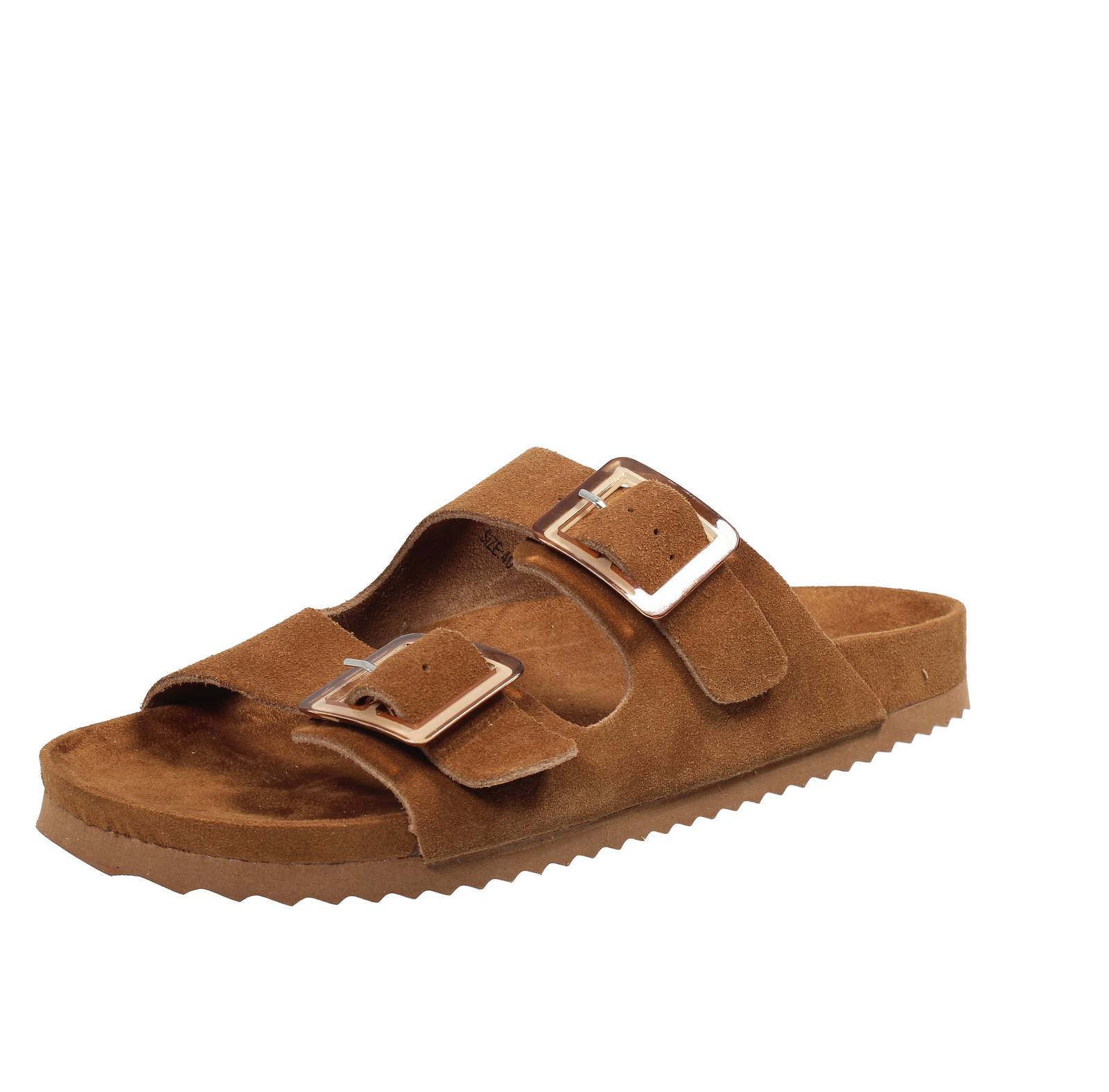 Цвета Калифорнийского Чиабатте Из замши Con Doppia Fibbia Marrone - Донна Скарпе