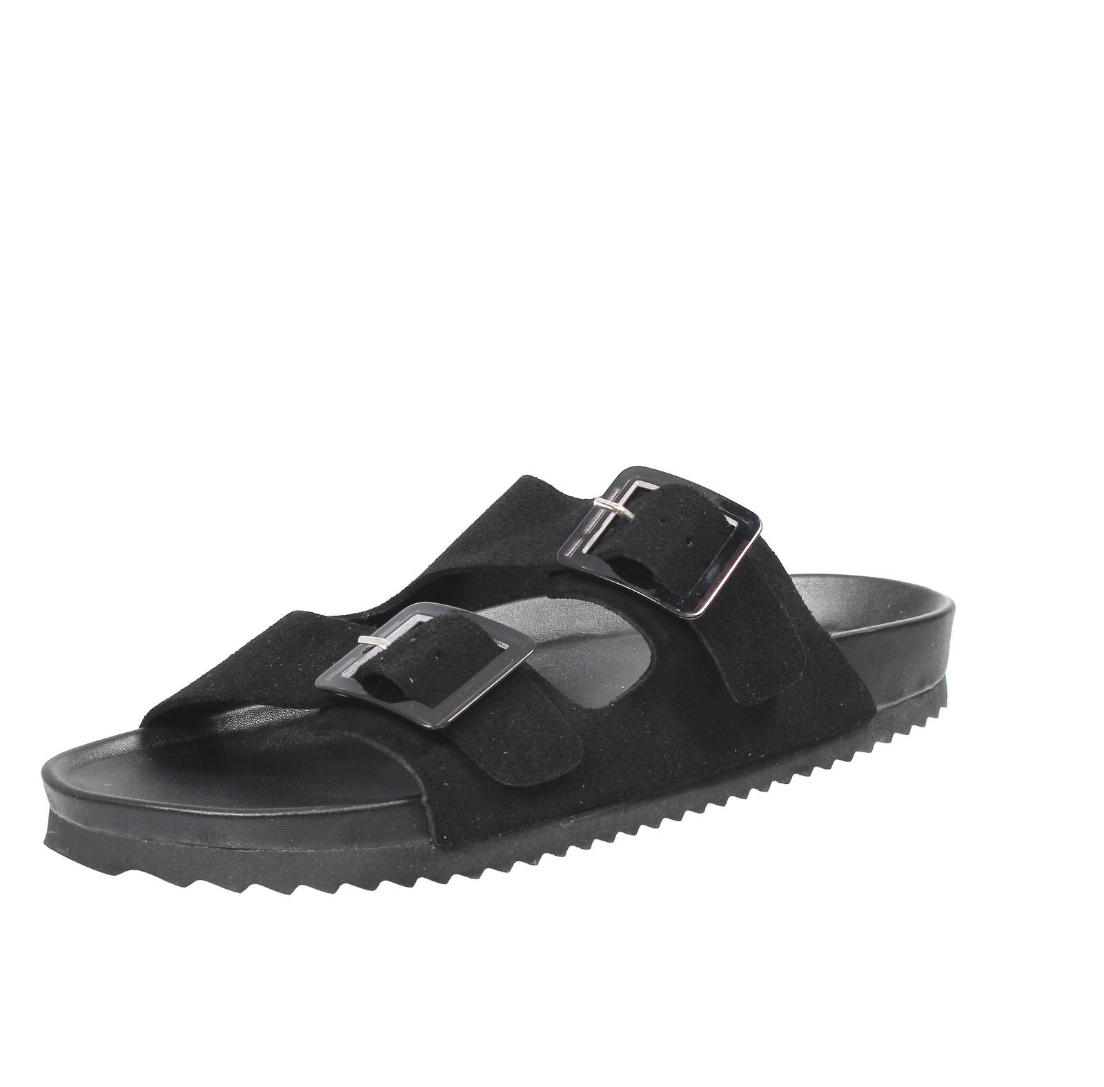 Цвета Калифорнийского Чиабатте Из замши Con Doppia Fibbia Nero - Донна Скарпе