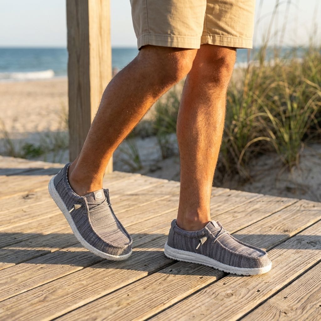 HEY DUDE Wally Stretch Sox - Chaussures de bateau Homme gris Photo 2
