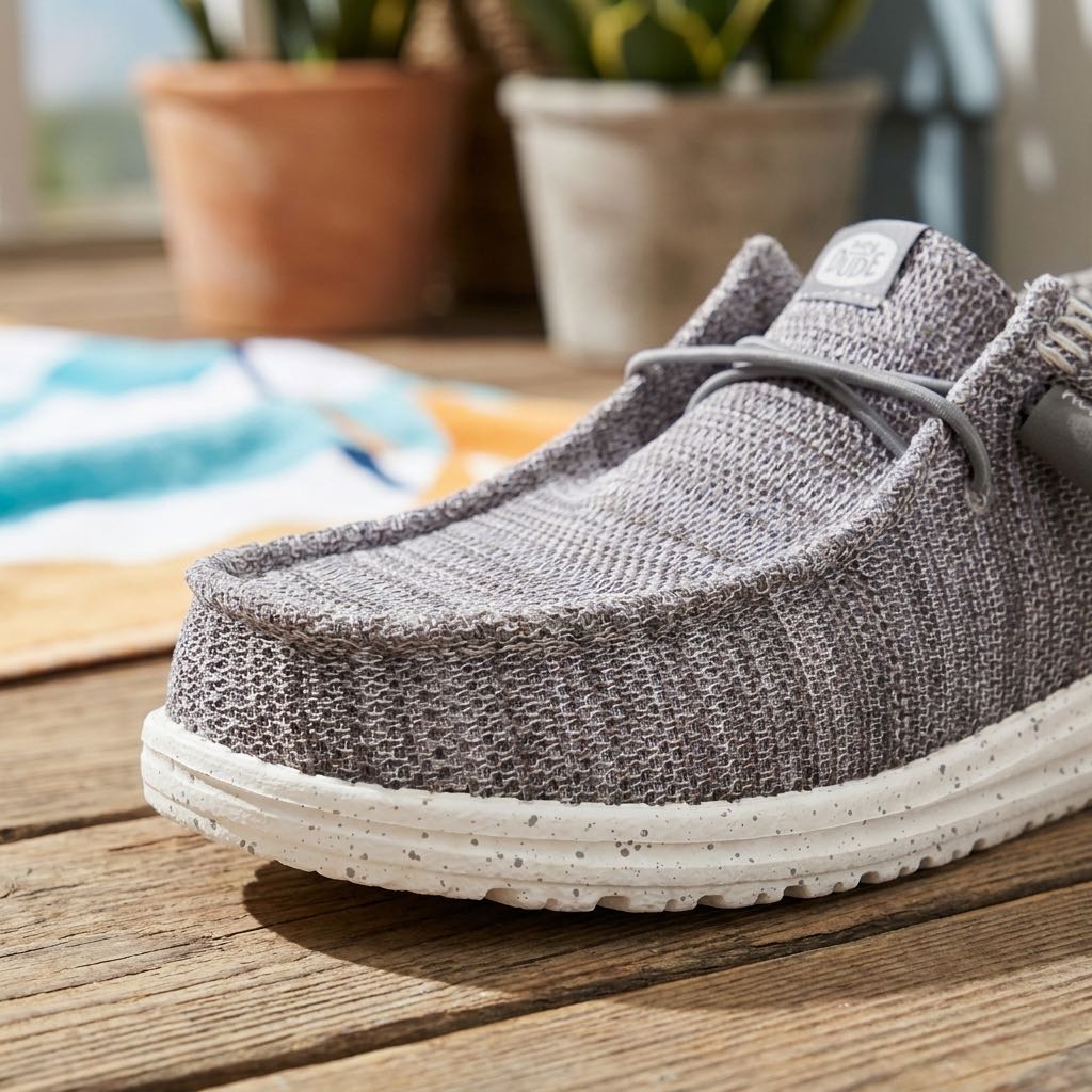 HEY DUDE Wally Stretch Sox - Chaussures de bateau Homme gris Photo 5