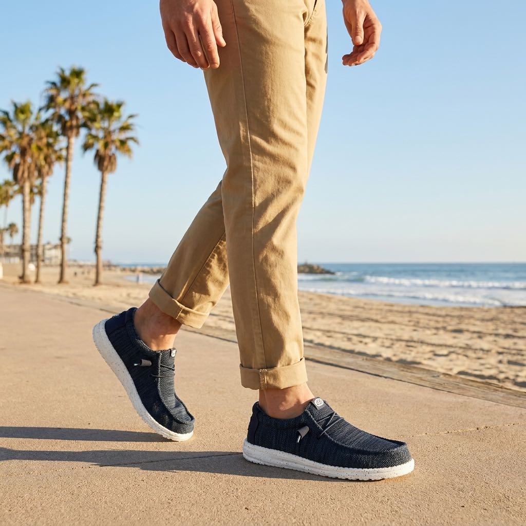 HEY DUDE Wally Stretch Sox - Chaussures de bateau Homme bleu Photo 2