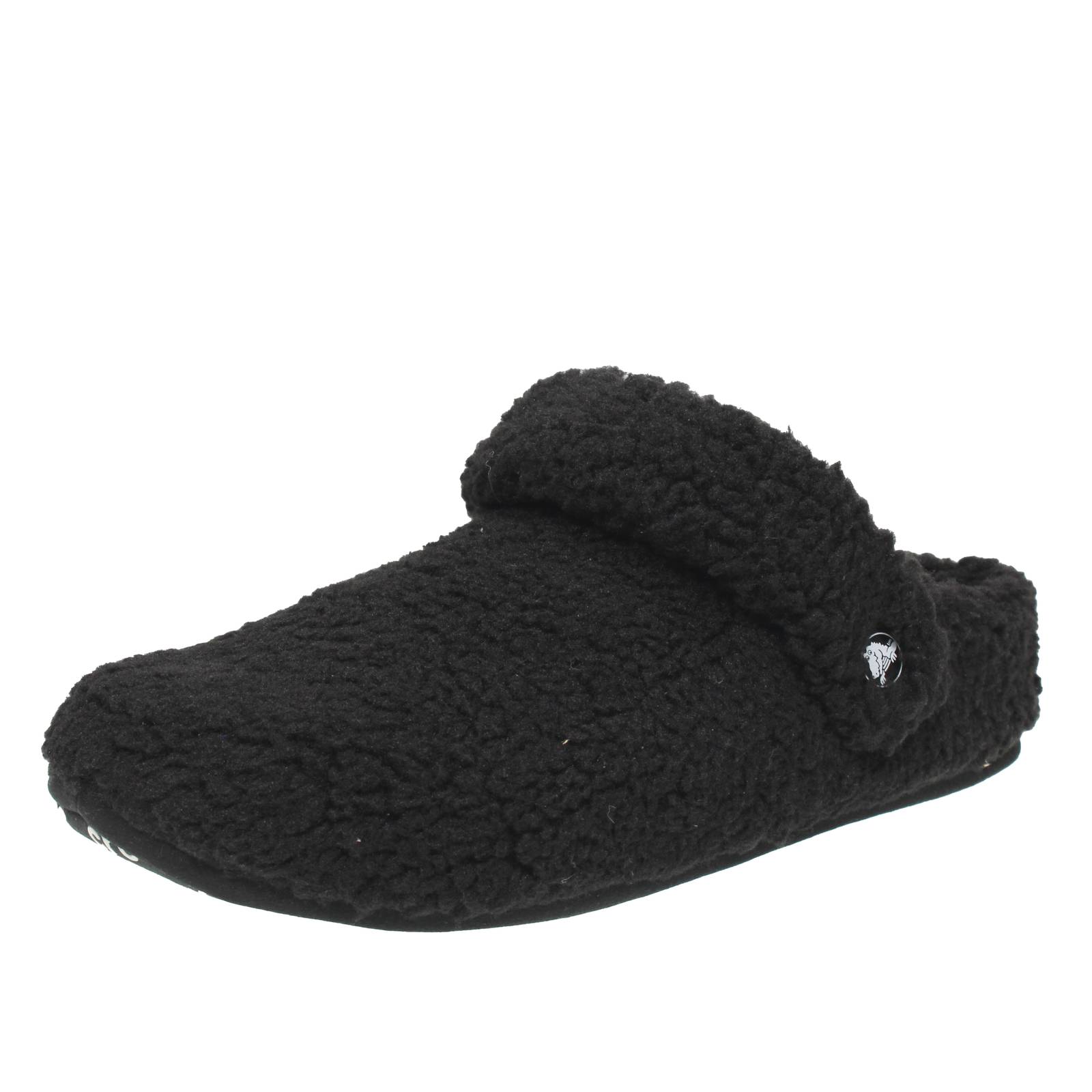 Crocs Cozzy - schwarze Stoff Hausschuhe - Damen Schuhe Pantoffeln Pantoffeln 12390₽