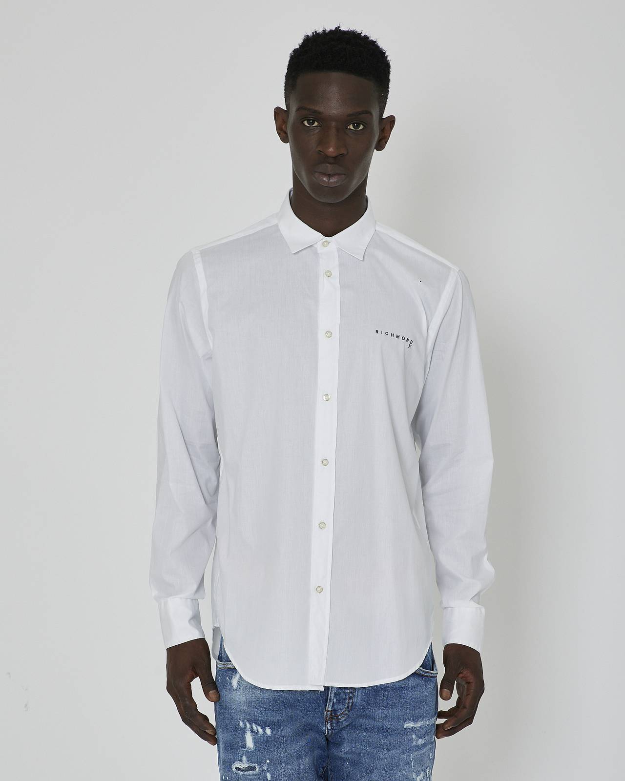 RICHMOND X Shirt Liddo - Shirt with Logo Man white