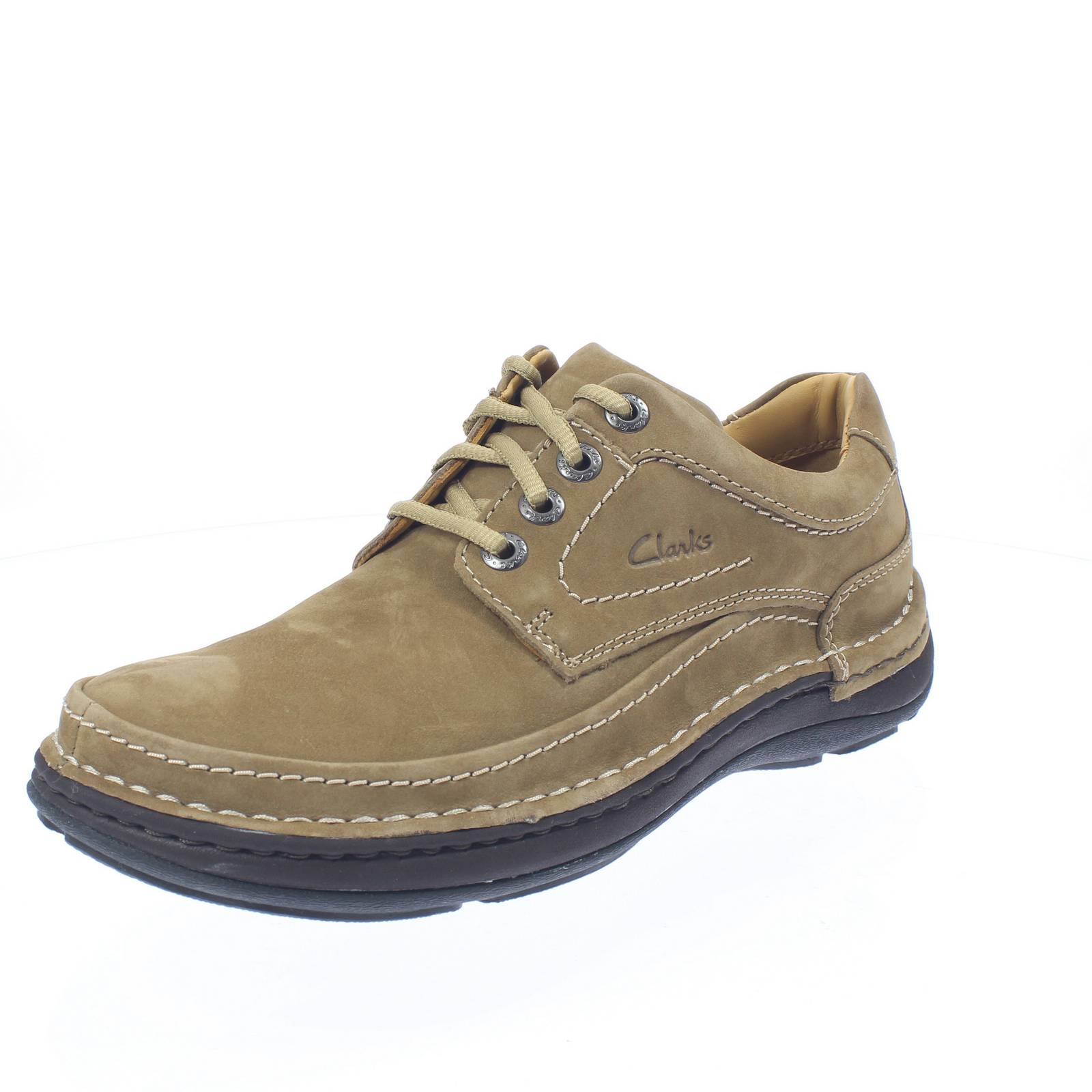CLARKS Nature Three Sneakers in Nabuk beige Stringate Sportive