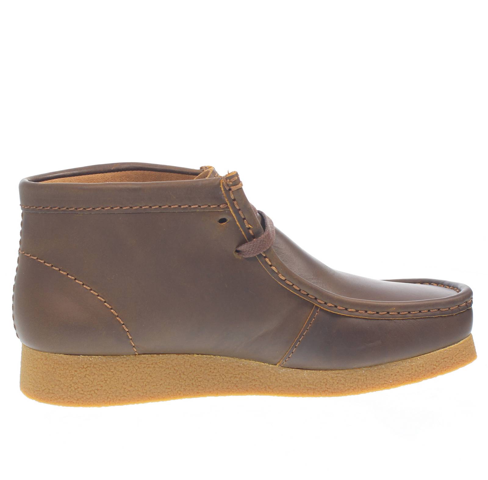 CLARKS Wallabee Evo Mid - Mocassins à lacets en cuir Homme marron Photo 2