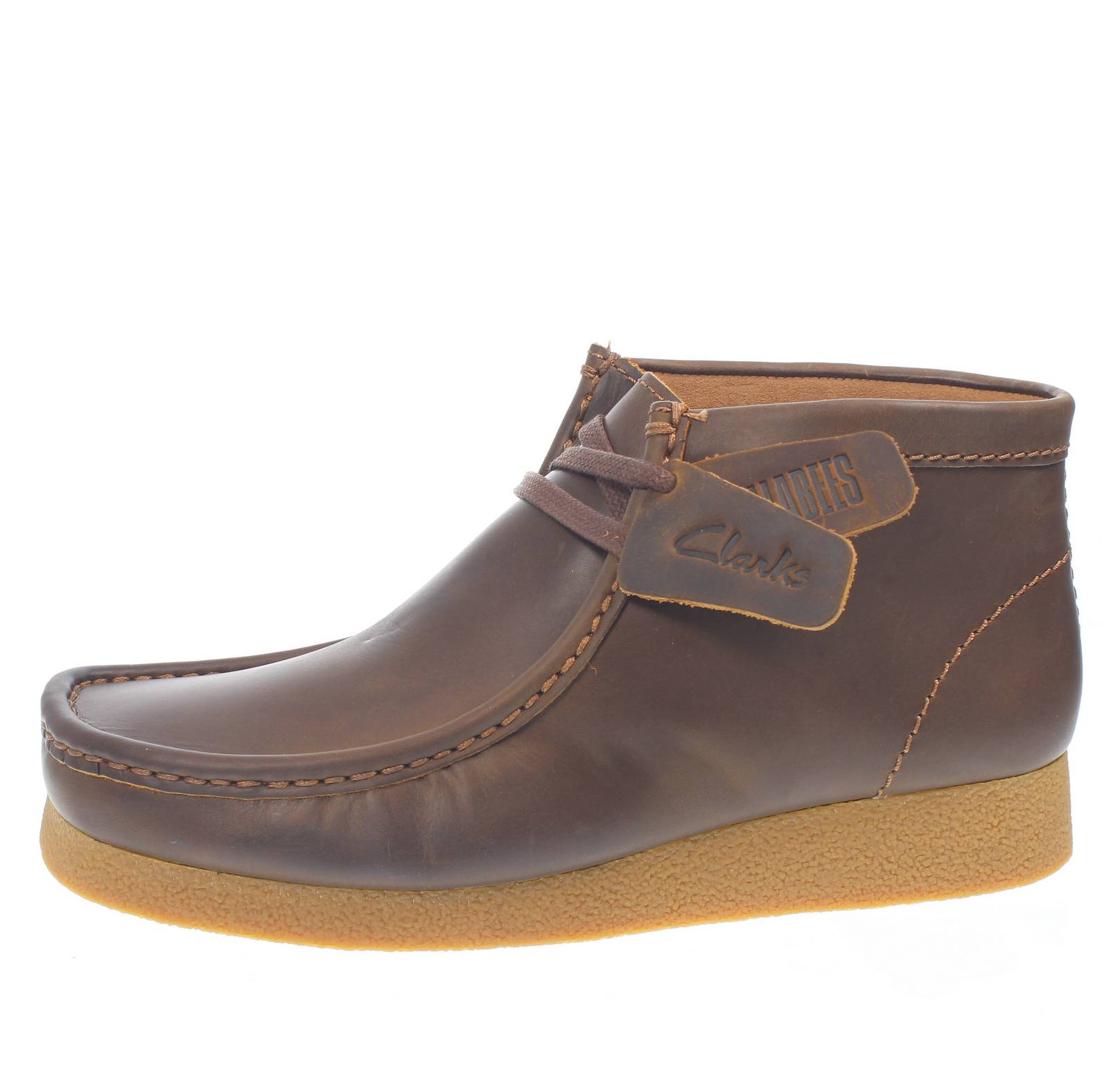 CLARKS Wallabee Evo Mid - Mocassins à lacets en cuir Homme marron Photo 3