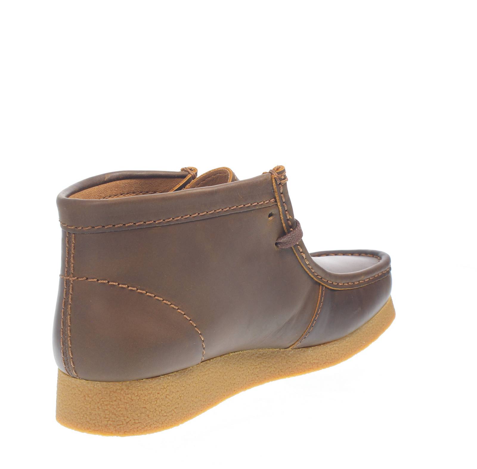 CLARKS Wallabee Evo Mid - Mocassins à lacets en cuir Homme marron Photo 4