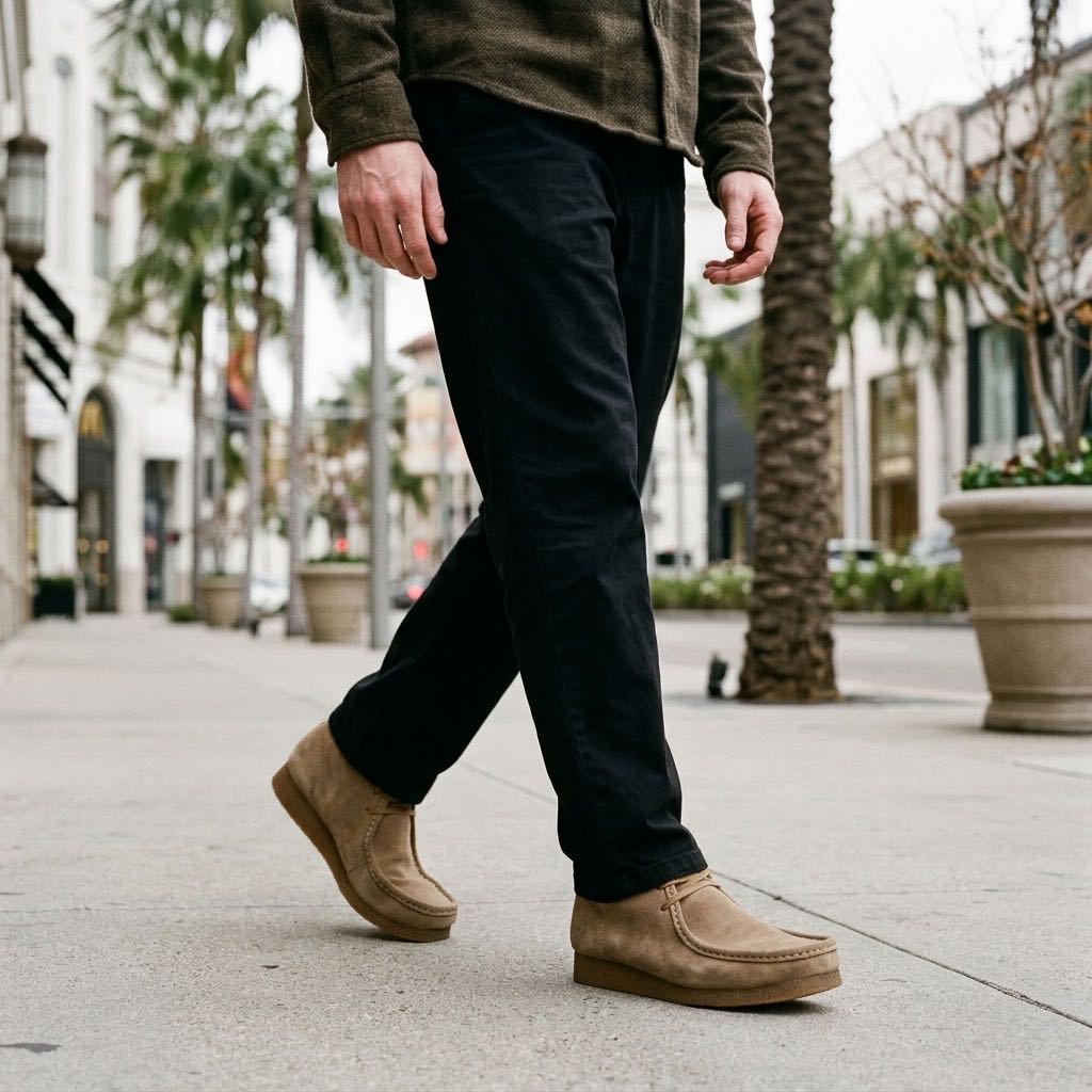 CLARKS Wallabee EVO BT - Mocassins à lacets en cuir Homme sable Photo 2