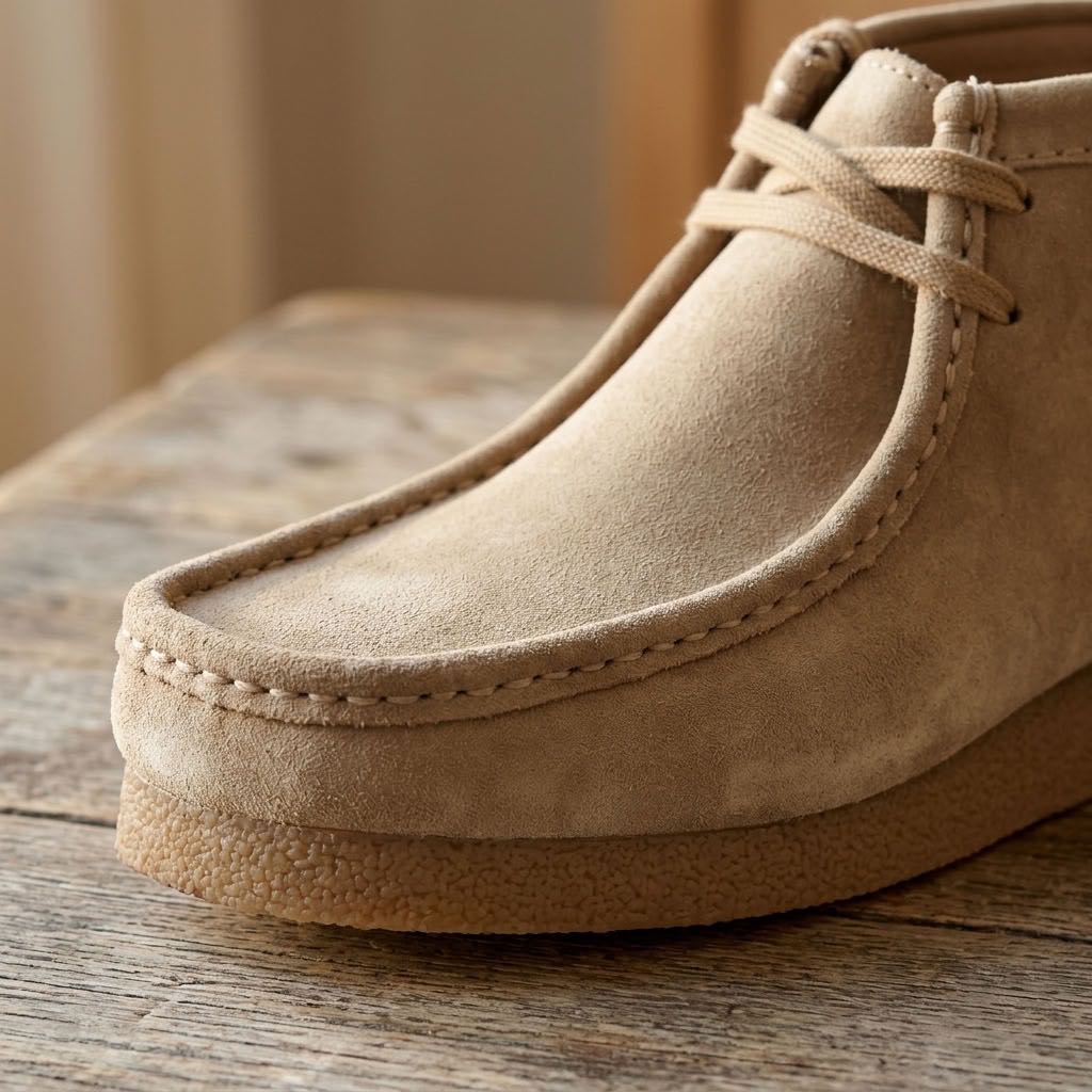 CLARKS Wallabee EVO BT - Mocassins à lacets en cuir Homme sable Photo 5