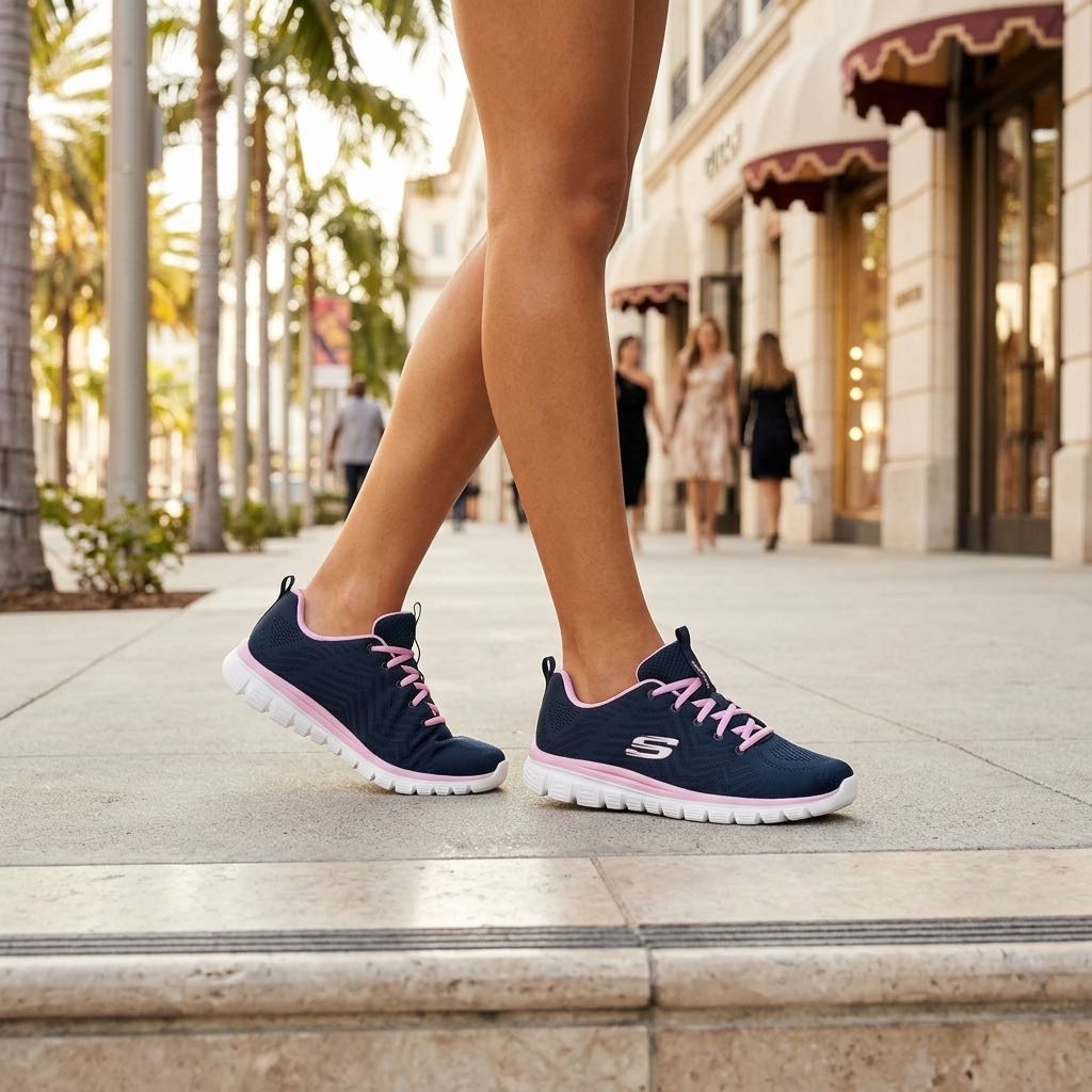 SKECHERS Get Connected - Fitness-Schuhe mit Memory Foam Damen blau Foto 2
