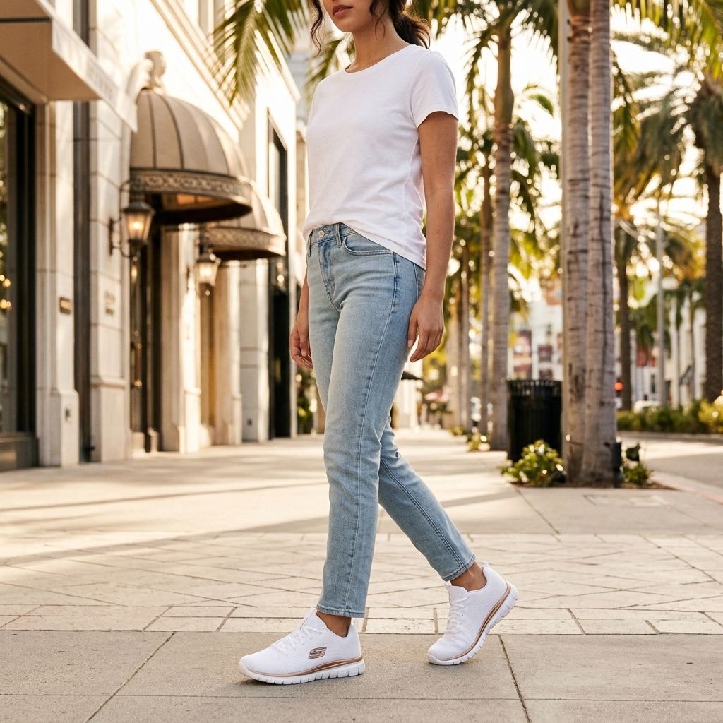 SKECHERS Get Connected - Fitness-Schuhe mit Memory Foam Damen weiß Foto 2