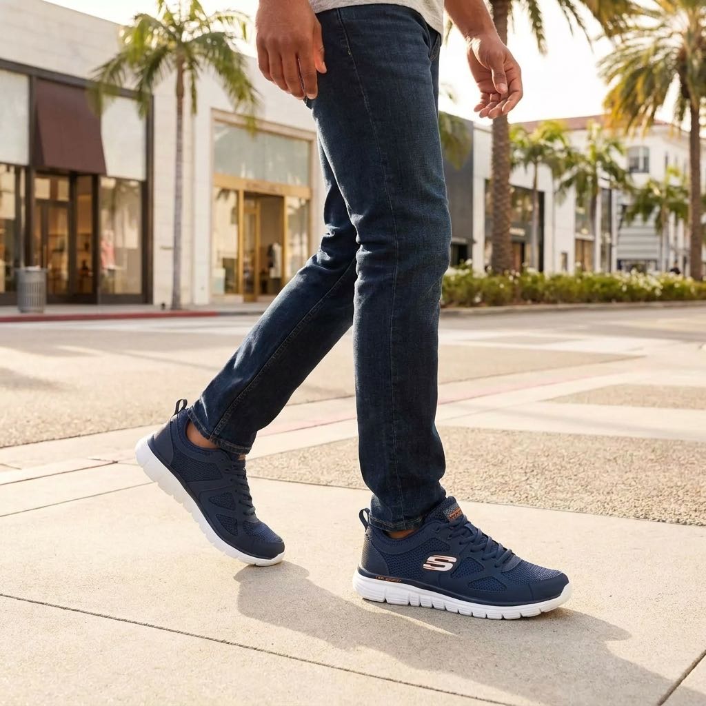 SKECHERS Burns Agoura - Sneakers with Memory Foam Man blue Photo 2