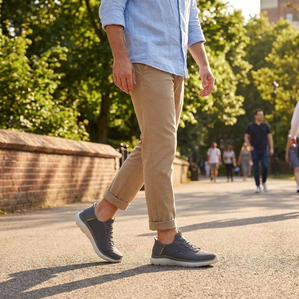 SKECHERS Summits Slip Ins - Chaussons avec mousse à mémoire de forme Homme gris Photo 2