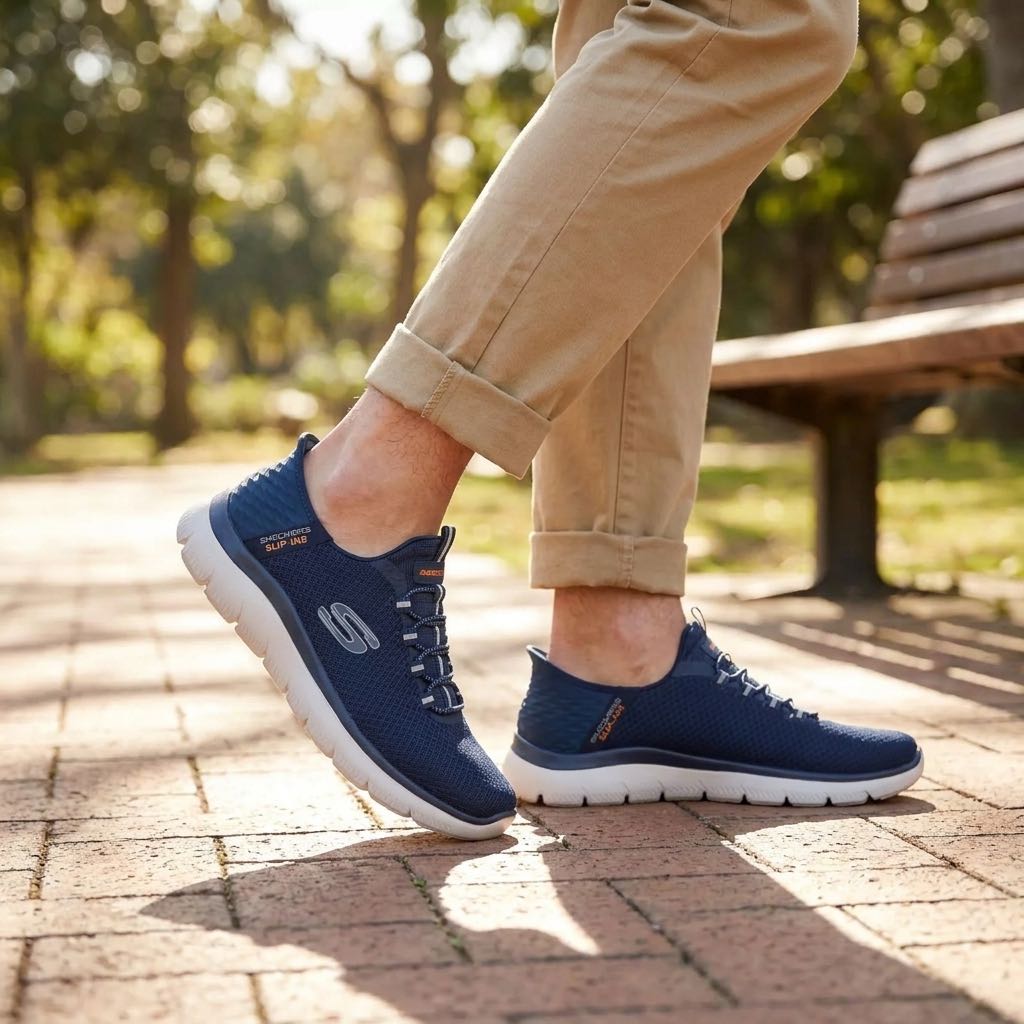 SKECHERS Summits Slip Ins - Chaussons avec mousse à mémoire de forme Homme bleu Photo 2