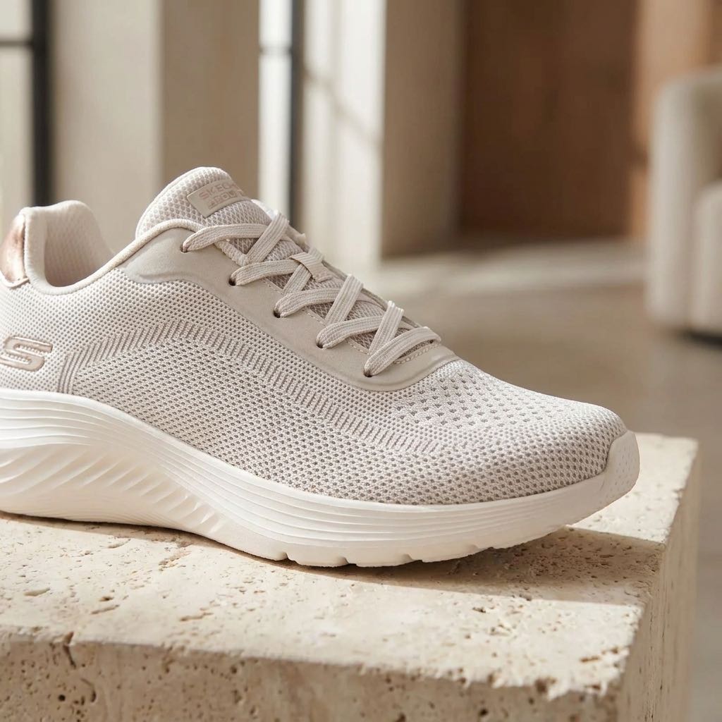 SKECHERS Bobs Squad Waves - Sneakers avec mousse à mémoire de forme Femme beige Photo 5