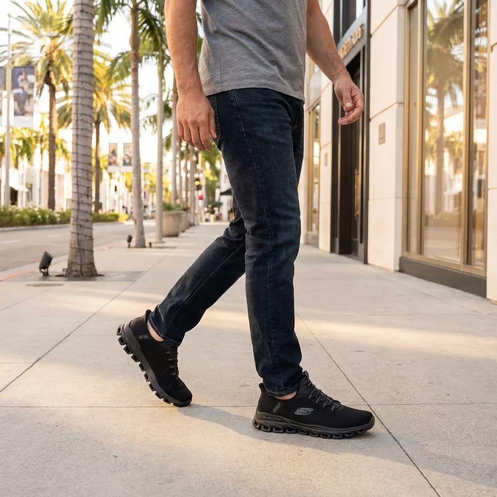 SKECHERS Glide Step Slip Ins - Slip On con Memory Foam Uomo nero Foto 2