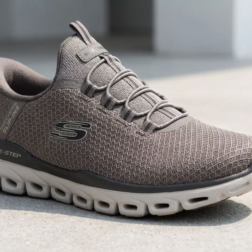 SKECHERS Glide Step Slip Ins - Slip On con Memory Foam Uomo marrone Foto 5