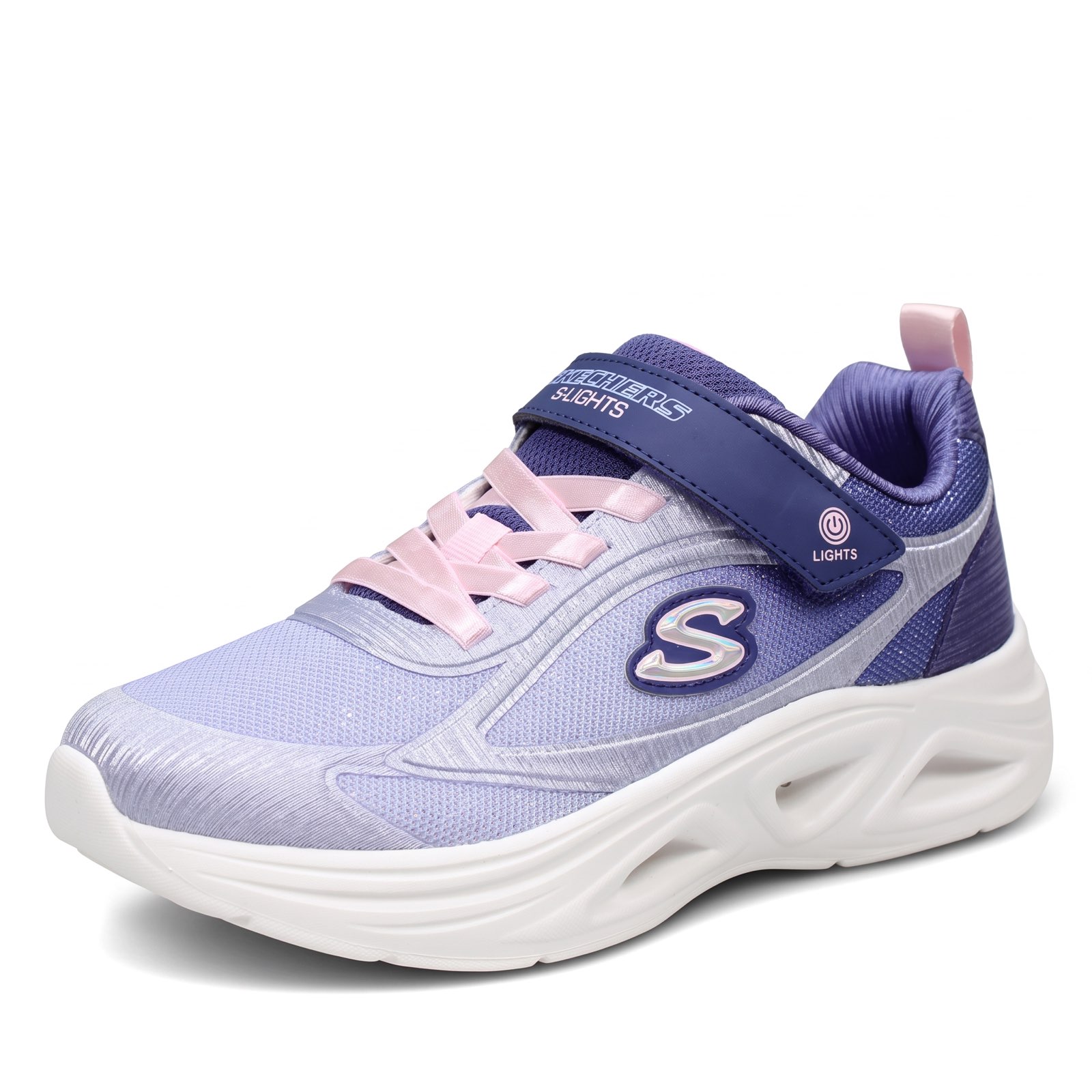 SKECHERS Sola Glow Lights - Scarpe con strappo e luci Junior azzurro Foto 1