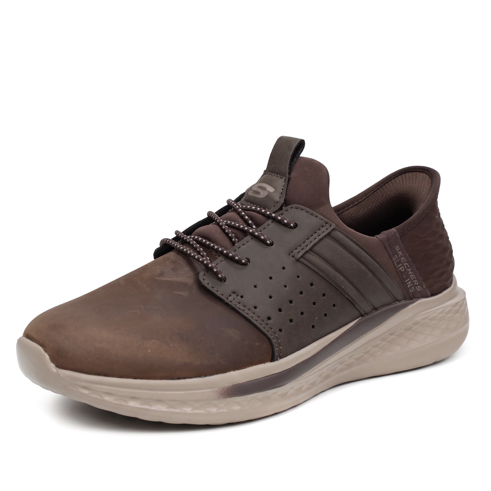 SKECHERS Slade Zachary - Leather Slip-Ons Man brown Photo 1