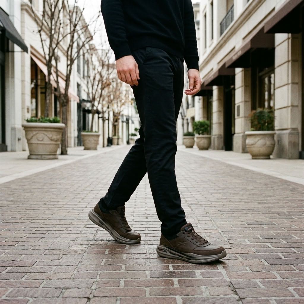 SKECHERS Orvan Moxley Arch Fit - Slip On in Pelle Uomo marrone Foto 2
