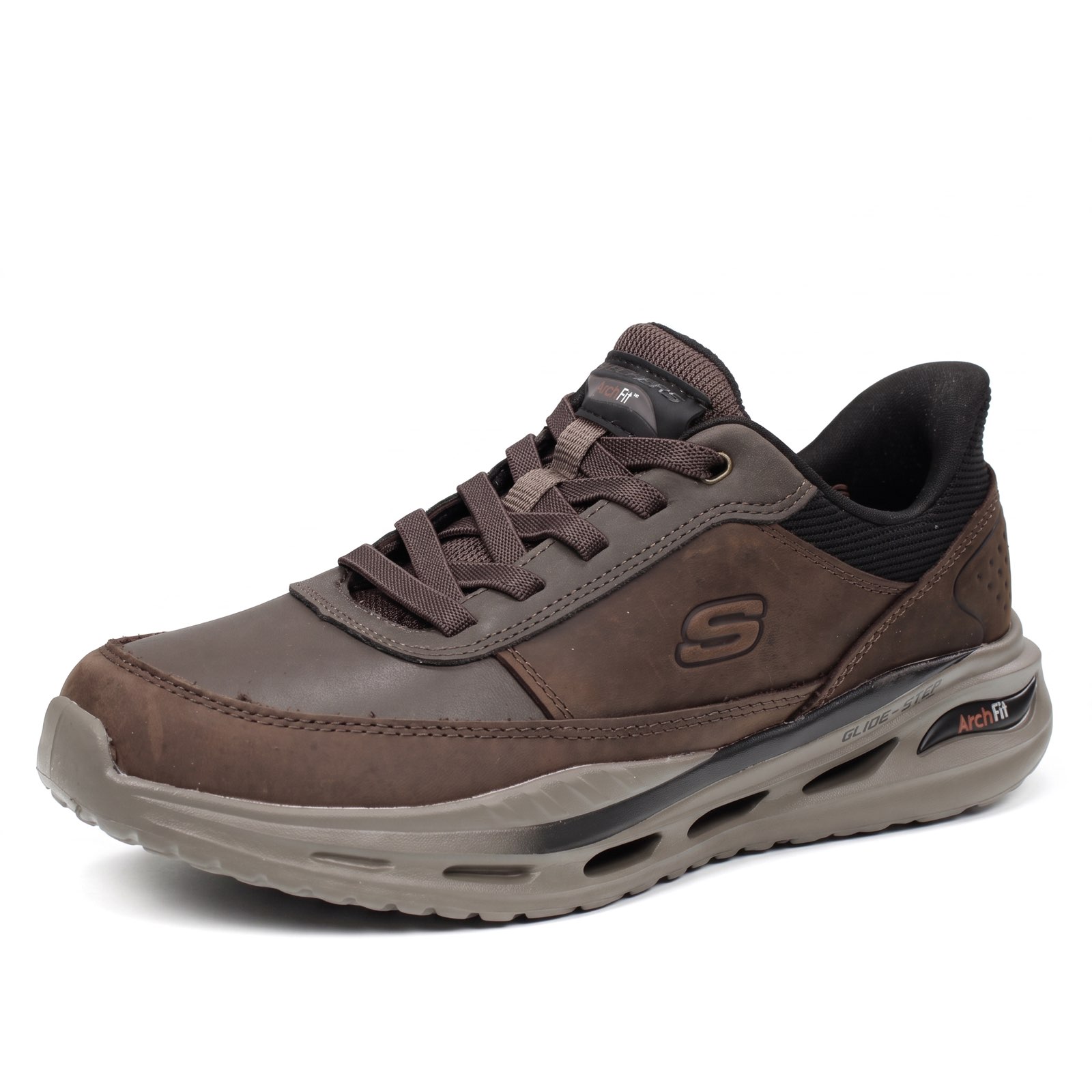 SKECHERS Orvan Moxley Arch Fit - Slip On in Pelle Uomo marrone