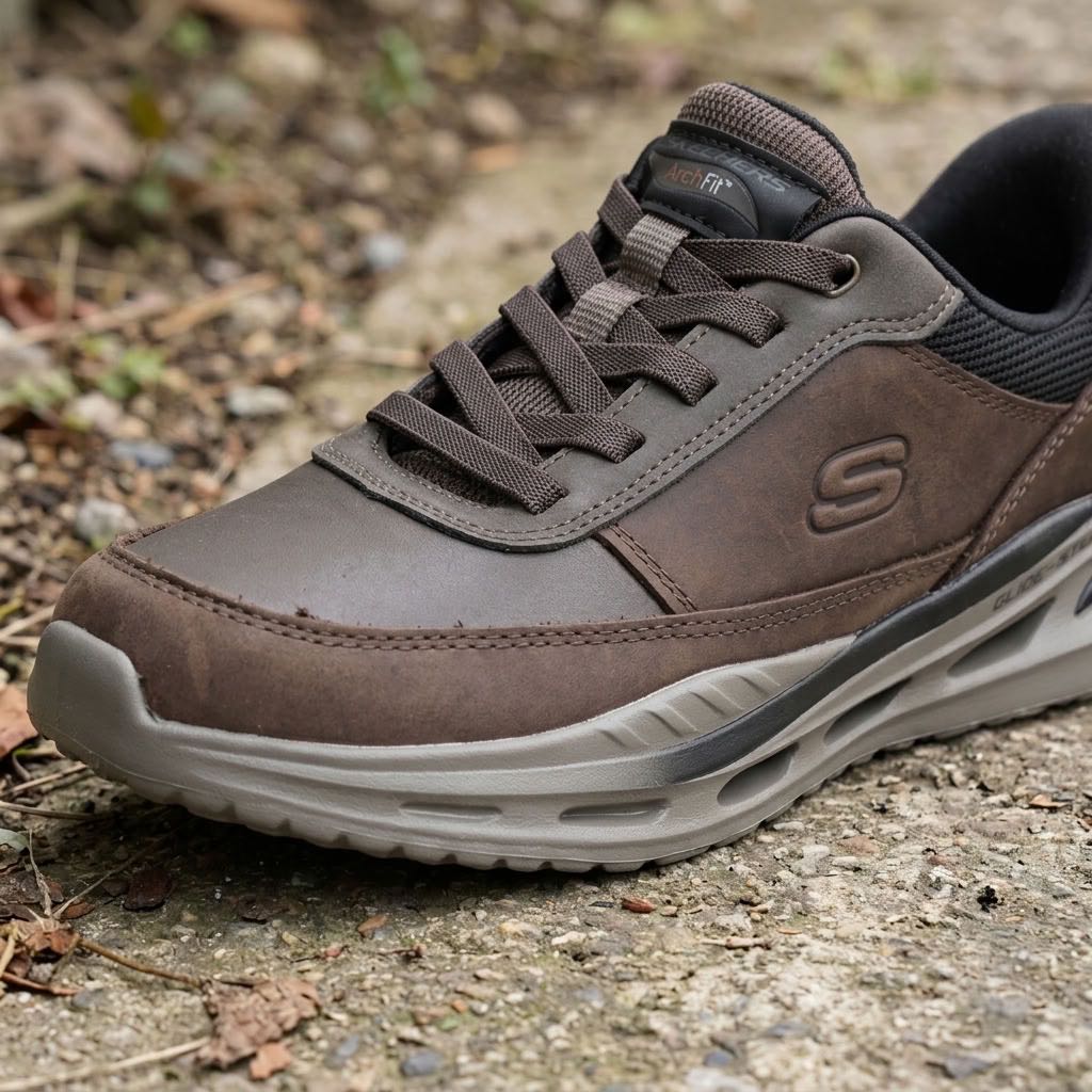 SKECHERS Orvan Moxley Arch Fit - Slip On in Pelle Uomo marrone Foto 5