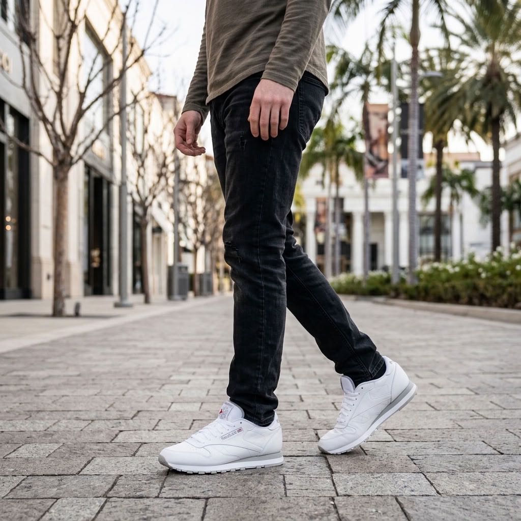 REEBOK Classic Leather - Sneakers basses rétro Homme blanc Photo 2