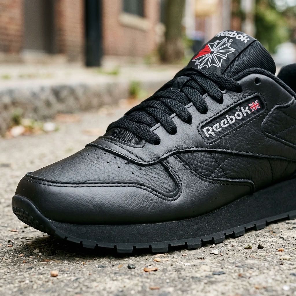 REEBOK Classic Leather - Sneakers basses rétro Femme noir Photo 4