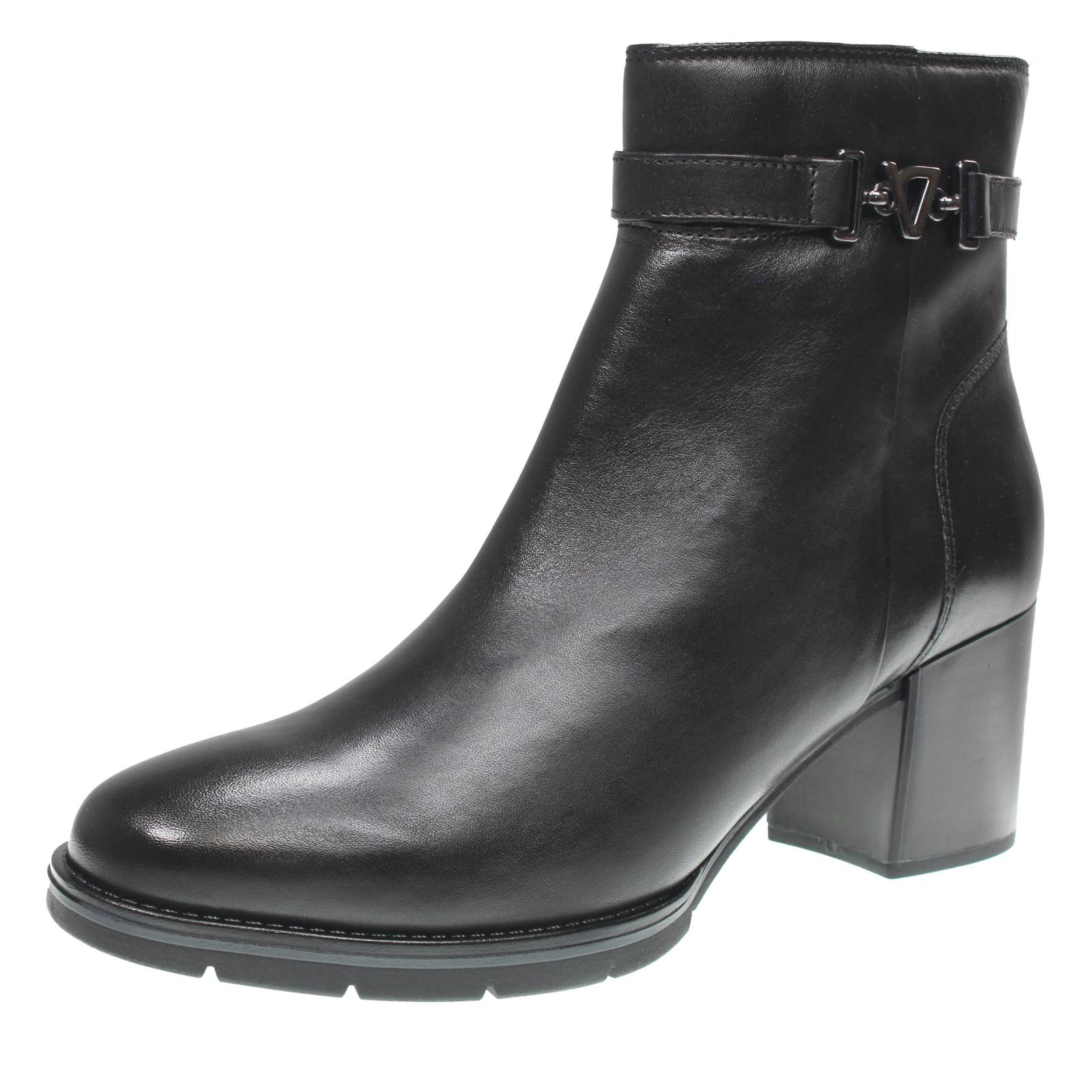 Valleverde Lederstmme mit Reiverschluss schwarz - Damenschuhe Stmme 19590₽