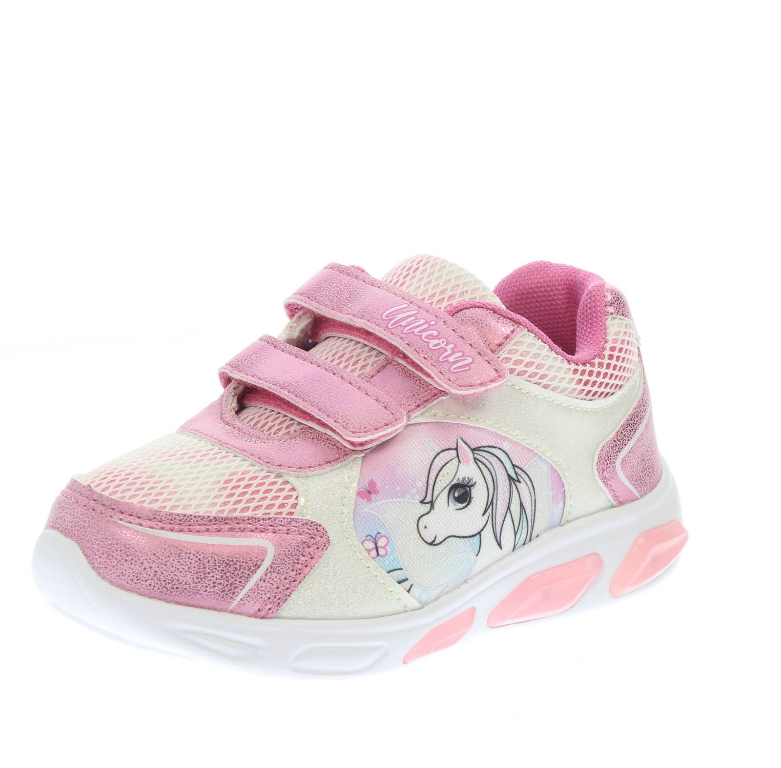 WALT DISNEY Unicorn Pony - Sneakers mit Lichtern und Riemen Kinder pink