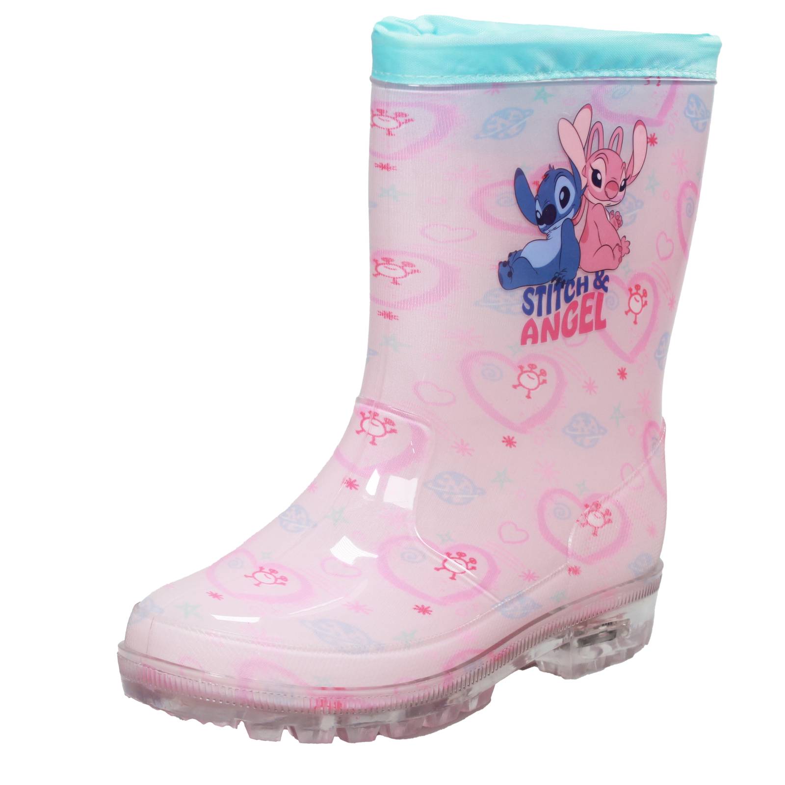 WALT DISNEY Stich - Gummistiefel mit Lichtern und LEDs Kinder rosa