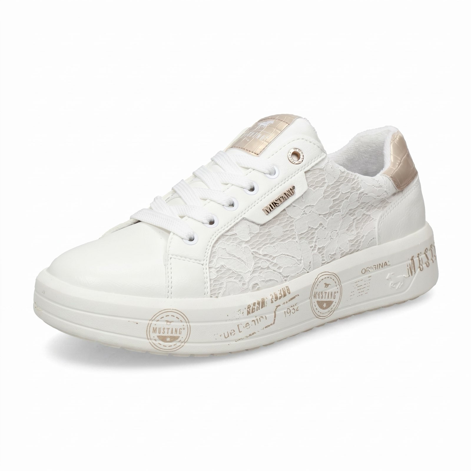 MUSTANG Fabric sneakers Woman white Photo 1
