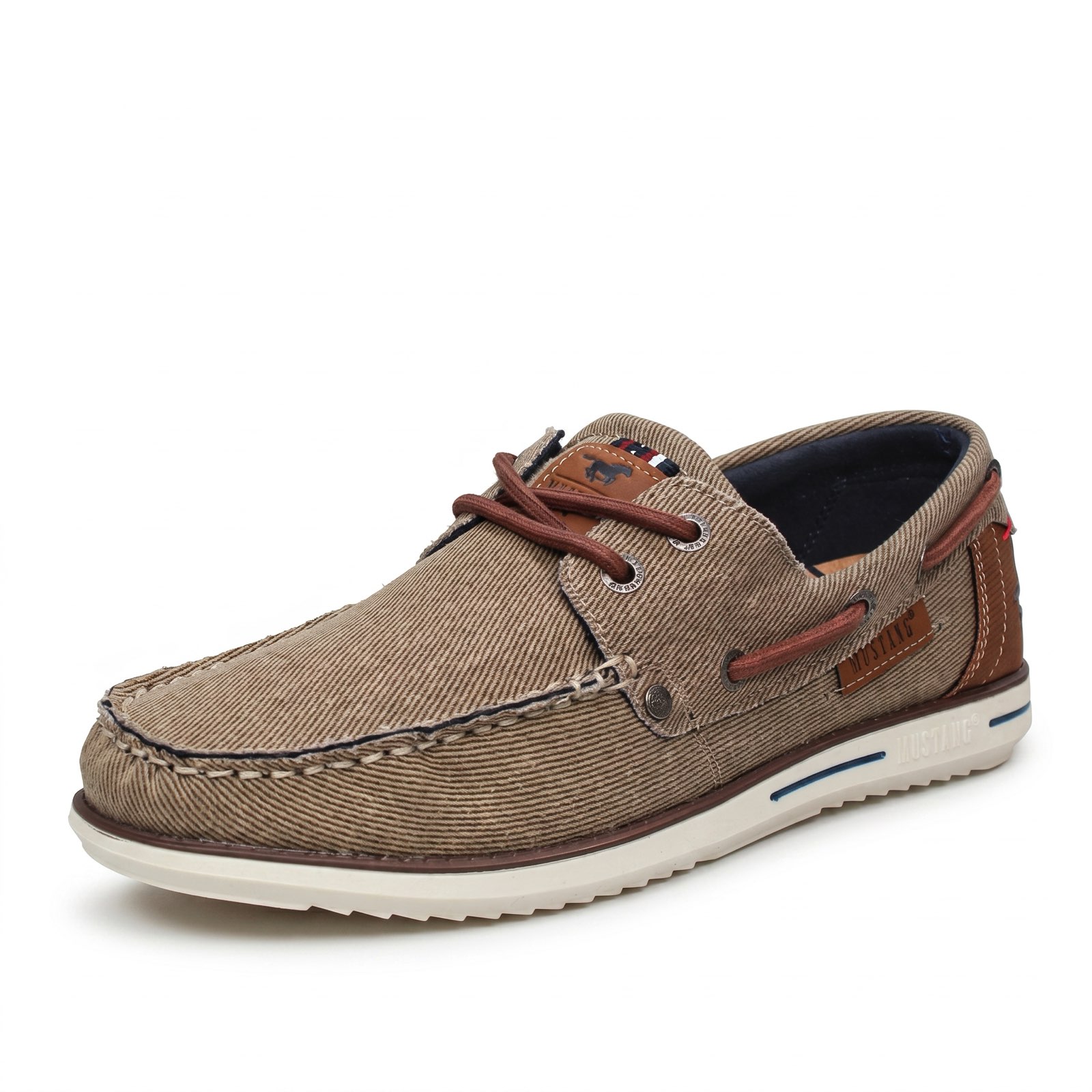 MUSTANG Chaussures de bateau en toile Homme kaki